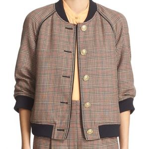 3.1 Phillip Lim Plaid Wool Bomber Jacket